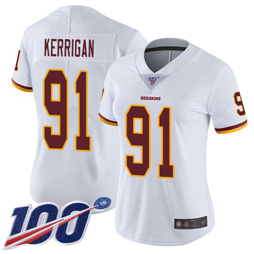 Washington Redskins Limited White Women Ryan Kerrigan Road Jersey NFL Football #91 100th Season->women nfl jersey->Women Jersey